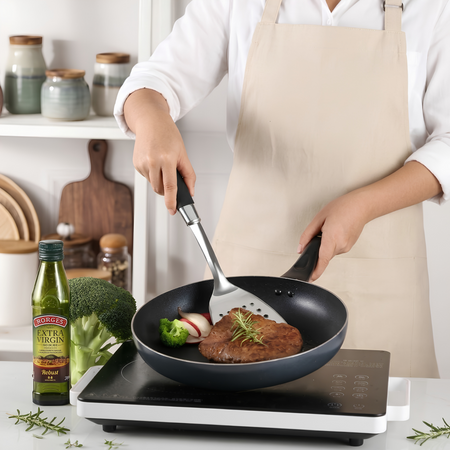 Royal Cuisine Stainless Steel Slotted Turner with Comfort Grip Handle