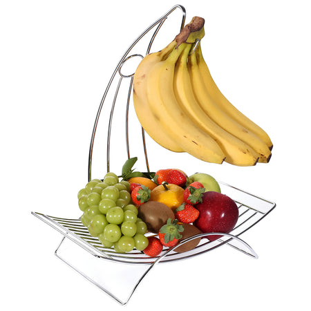 Royal Cuisine Chrome Wire Fruit Basket with Banana Hanger