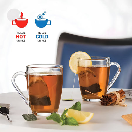 Royal Cuisine Glass Coffee Cups Set of 6, 295ml