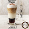 Royal Cuisine Glass Coffee Cups Set of 6, 270ml Latte Glasses