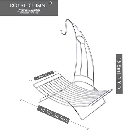 Royal Cuisine Chrome Wire Fruit Basket with Banana Hanger