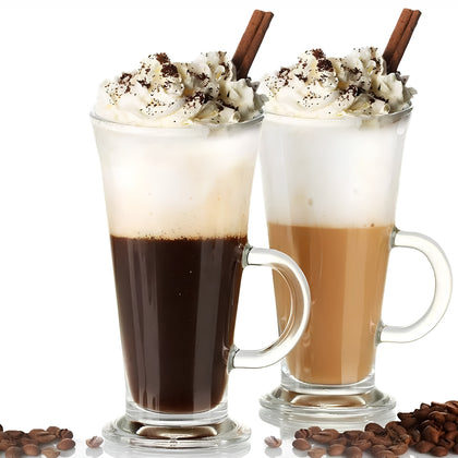 Royal Cuisine Latte Glasses Set of 2, 270ml Glass Coffee Cups