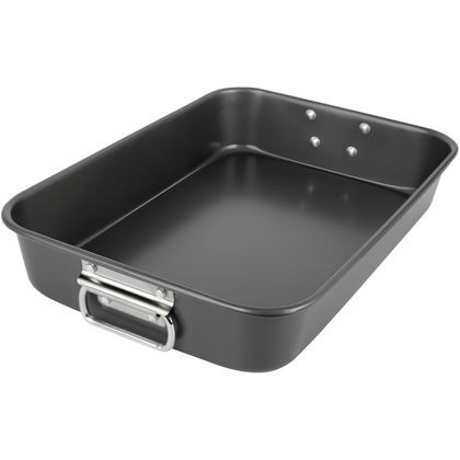 Royal Cuisine Deep Roasting Tin – Non Stick Carbon Steel Roasting Tray