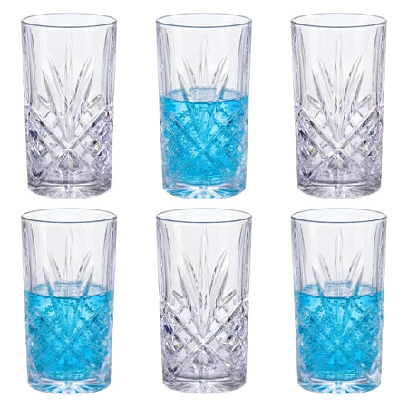 Royal Cuisine Highball Glasses Set of 6 – 370ml Tall Glasses