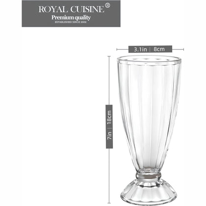Royal Cuisine 360ml Milkshake & Sundae Glasses – Set of 2, 4 or 6