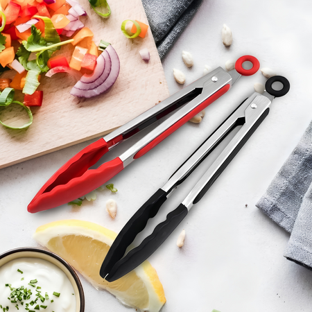 Royal Cuisine Silicone Kitchen Tongs for Cooking & BBQ