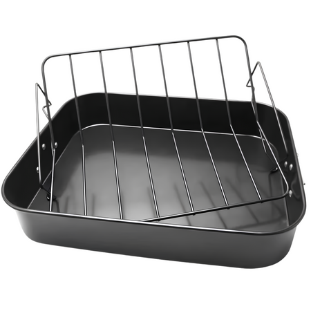 Royal Cuisine Deep Roasting Tin – Non Stick Carbon Steel Roasting Tray