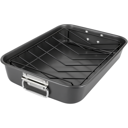 Royal Cuisine Deep Roasting Tin – Non Stick Carbon Steel Roasting Tray