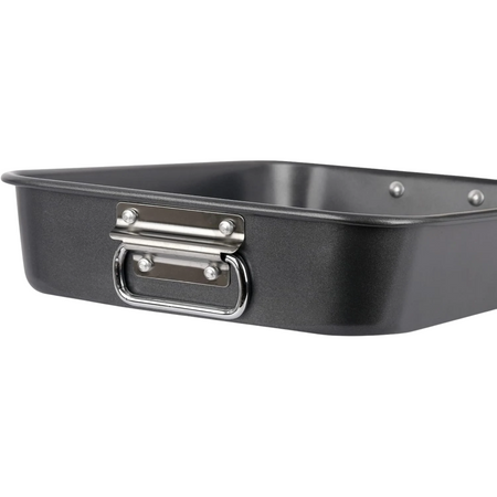 Royal Cuisine Deep Roasting Tin – Non Stick Carbon Steel Roasting Tray