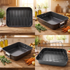 Royal Cuisine Deep Roasting Tin – Non Stick Carbon Steel Roasting Tray