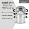 Royal Cuisine 3 Tier Stainless Steel Steamer – 18cm, 20cm, 22cm & 24cm