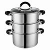 Royal Cuisine 3 Tier Stainless Steel Steamer – 18cm, 20cm, 22cm & 24cm