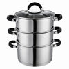 Royal Cuisine 3 Tier Stainless Steel Steamer – 18cm, 20cm, 22cm & 24cm