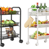3-Tier Slim Storage Trolley Cart on Wheels - Narrow Rolling Rack