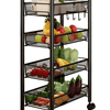 Heavy Duty 4 Tier Side Trolley Cart Beauty Salon Shelf Kitchen Storage Rack