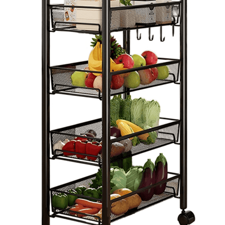 Heavy Duty 4 Tier Side Trolley Cart Beauty Salon Shelf Kitchen Storage Rack