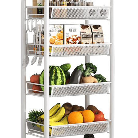 Heavy Duty 4 Tier Side Trolley Cart Beauty Salon Shelf Kitchen Storage Rack