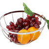 Chrome Wire Fruit Basket Bowl – Round, Modern & Elegant Vegetable Holder Stand
