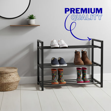 Royal Cuisine 3 Tier Shoe Rack – Metal Shoe Storage Organiser