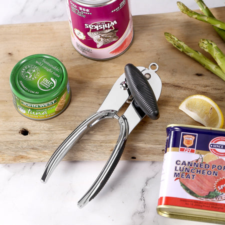Royal Cuisine Set of 4 Zinc Alloy Premium Quality Can Opener, Garlic Press, Lemon Squeezer and Potato Peeler
