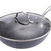 Royal Cuisine Nonstick Granite Effect Wok Pan with Glass Lid