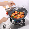 Royal Cuisine Nonstick Granite Effect Wok Pan with Glass Lid