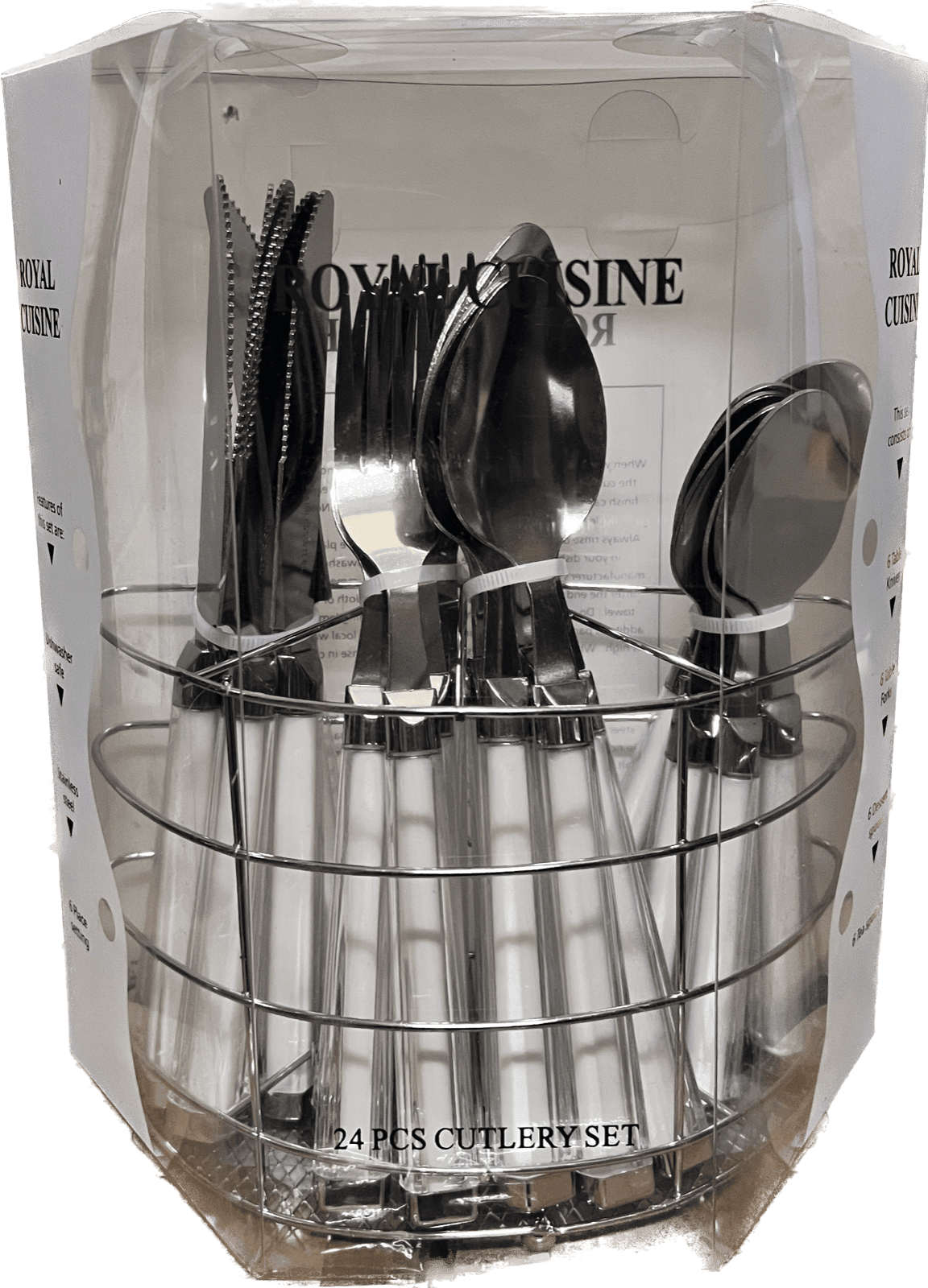 24PCS CUTLERY SET ON STAND- SILVER