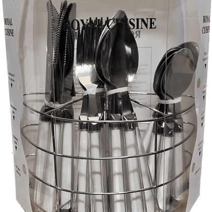 24PCS CUTLERY SET ON STAND- SILVER