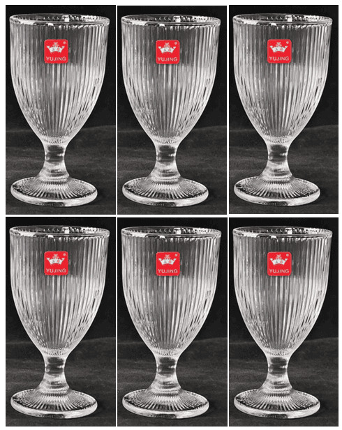 Royal Cuisine 180 ml Water Goblets set of 6 Soft Drinks Crystal Clear Drinking  Glasses