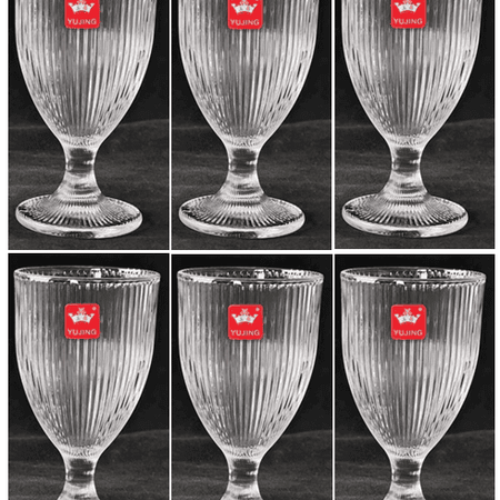 Royal Cuisine 180 ml Set of 6  Crystal Clear Drinking  Glasses