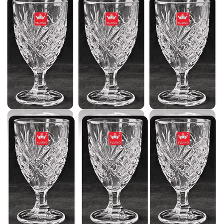 Royal Cuisine 180 ml Set of 6  Crystal Clear Drinking  Glasses