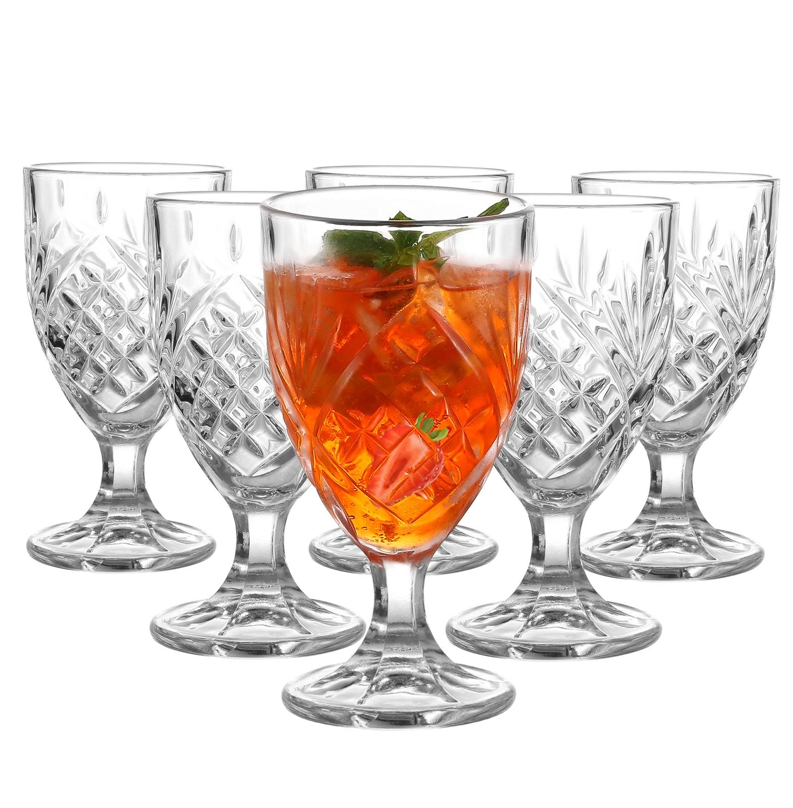 Royal Cuisine 180 ml Water Goblets set of 6 Soft Drinks Crystal Clear Drinking  Glasses