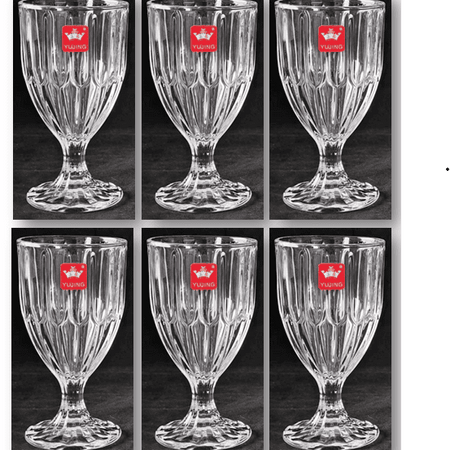 Royal Cuisine 180 ml Set of 6  Crystal Clear Drinking  Glasses