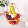 Fruit Basket with Banana Hanger Hook – Chrome Wire Elegant Vegetable Stand Bowl