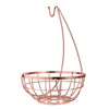 Fruit Basket with Banana Hanger Hook – Chrome Wire Elegant Vegetable Stand Bowl