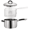Stainless Steel Deep Frying Chip Pan with Basket and Lid