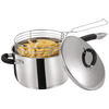 Stainless Steel Deep Frying Chip Pan with Basket and Lid