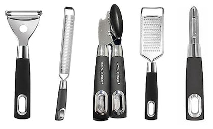 Royal Cuisine Set of 5 Stainless Steel Kitchen Gadgets Including 2 Potato Peelers 2 Cheese Graters 1 Bottle Opener-Kitchen Utensils