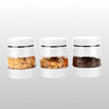 Glass Storage Jars Set of 3 – Tea, Coffee & Sugar Canisters – White