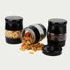 Tea Coffee Sugar Canisters - 3 Piece Glass Storage Set, Black