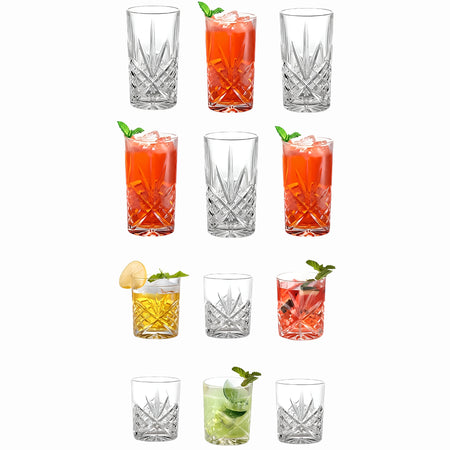 Royal Cuisine Highball Drinking Glasses Set – 300ml & 370ml