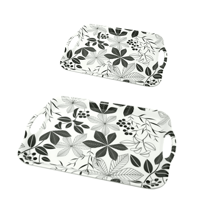 Set of 2 Melamine Serving Trays – Small & Large| Durable Lightweight for Kitchen