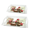Melamine Serving Tray Set of 2 – Small & Large | Lightweight Durable Kitchen