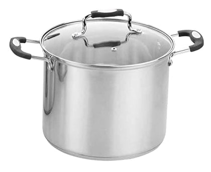Stainless Steel Induction Stock Pot With Glass Lid Stew Soup Deep Stockpot