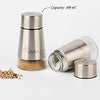 Royal Cuisine Salt and Pepper Shakers Stainless Steel and Glass Set| Elegant Stainless Steel Salt and Pepper Dispenser| Spices W/Collapsible Funnel