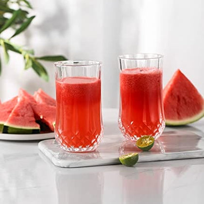 Royal Cuisine Drinking Glasses Set of 6 Medium and 6 high Water Juice Beverage Glasses 320Ml Diamond Design Tumbler