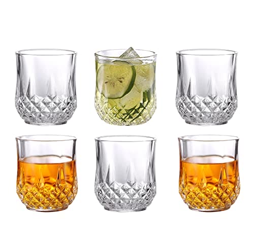 Royal Cuisine Drinking Glasses Set of 6 Medium and 6 high Water Juice Beverage Glasses 320Ml Diamond Design Tumbler