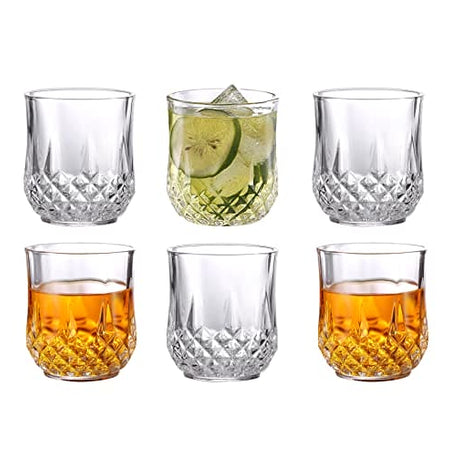 Royal Cuisine Drinking Glasses Set of 6 Medium and 6 high Water Juice Beverage Glasses 320Ml Diamond Design Tumbler