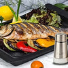 Royal Cuisine Salt and Pepper Shakers Stainless Steel and Glass Set| Elegant Stainless Steel Salt and Pepper Dispenser| Spices W/Collapsible Funnel