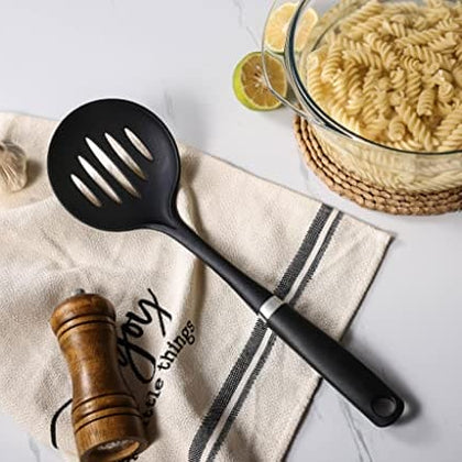 ROYAL CUISINE Kitchen Skimmer Spoon with Soft Grip Handle, Cooking Spoon Non-Stick Safe Nylon, Slotted Spoon for Kitchen Frying Food